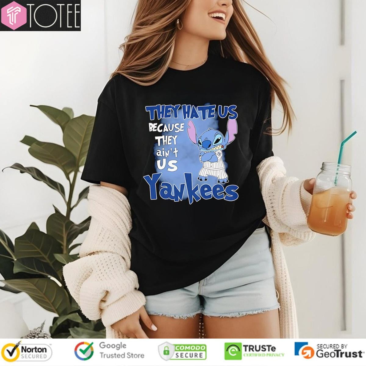 Disney Stitch They Hate Us Because They Aint Us New York Yankees T-shirt