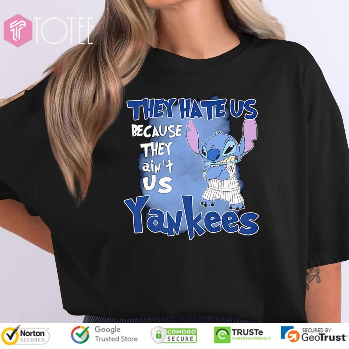 Disney Stitch They Hate Us Because They Aint Us New York Yankees T-shirt
