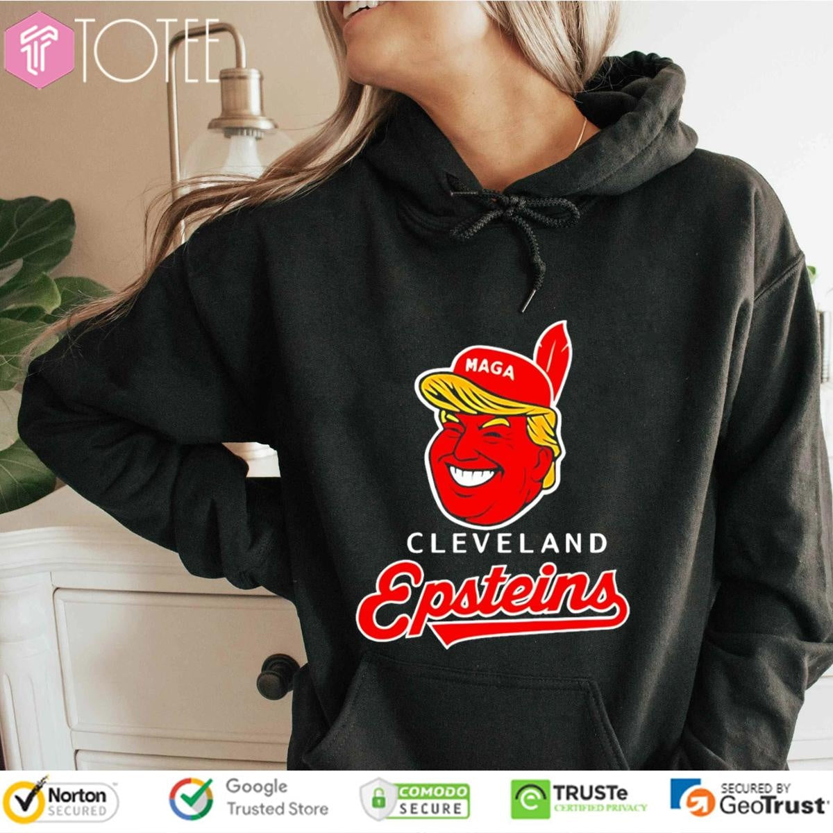 Donald Trump Maga Cleveland Epsteins Chief Wahoo Logo T-shirt