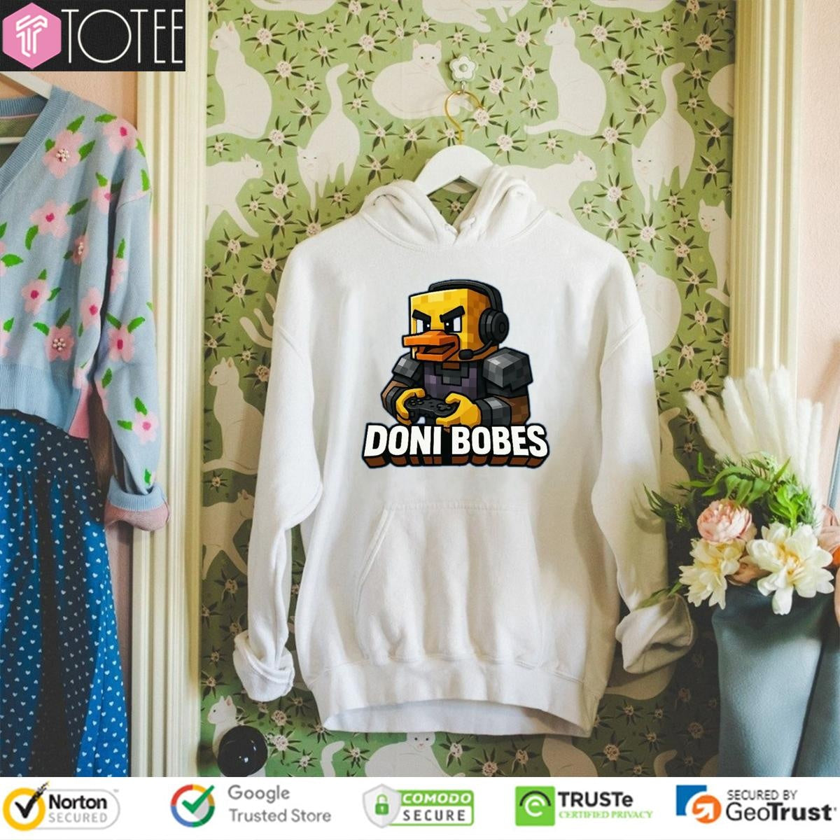 Doni Bobes Gamer Pixel Art Duck Minecraft T-shirt