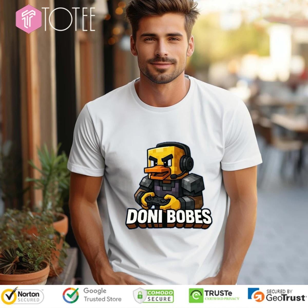 Doni Bobes Gamer Pixel Art Duck Minecraft T-shirt