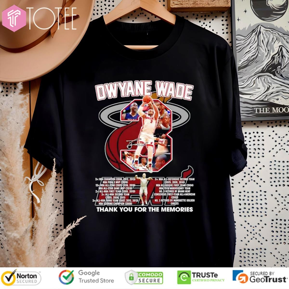 Dwyane Wade No. 3 Miami Heat Legends Signature T-shirt