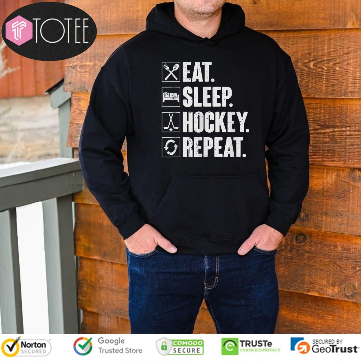 Eat Sleep Hockey Repeat Player Gift T-shirt