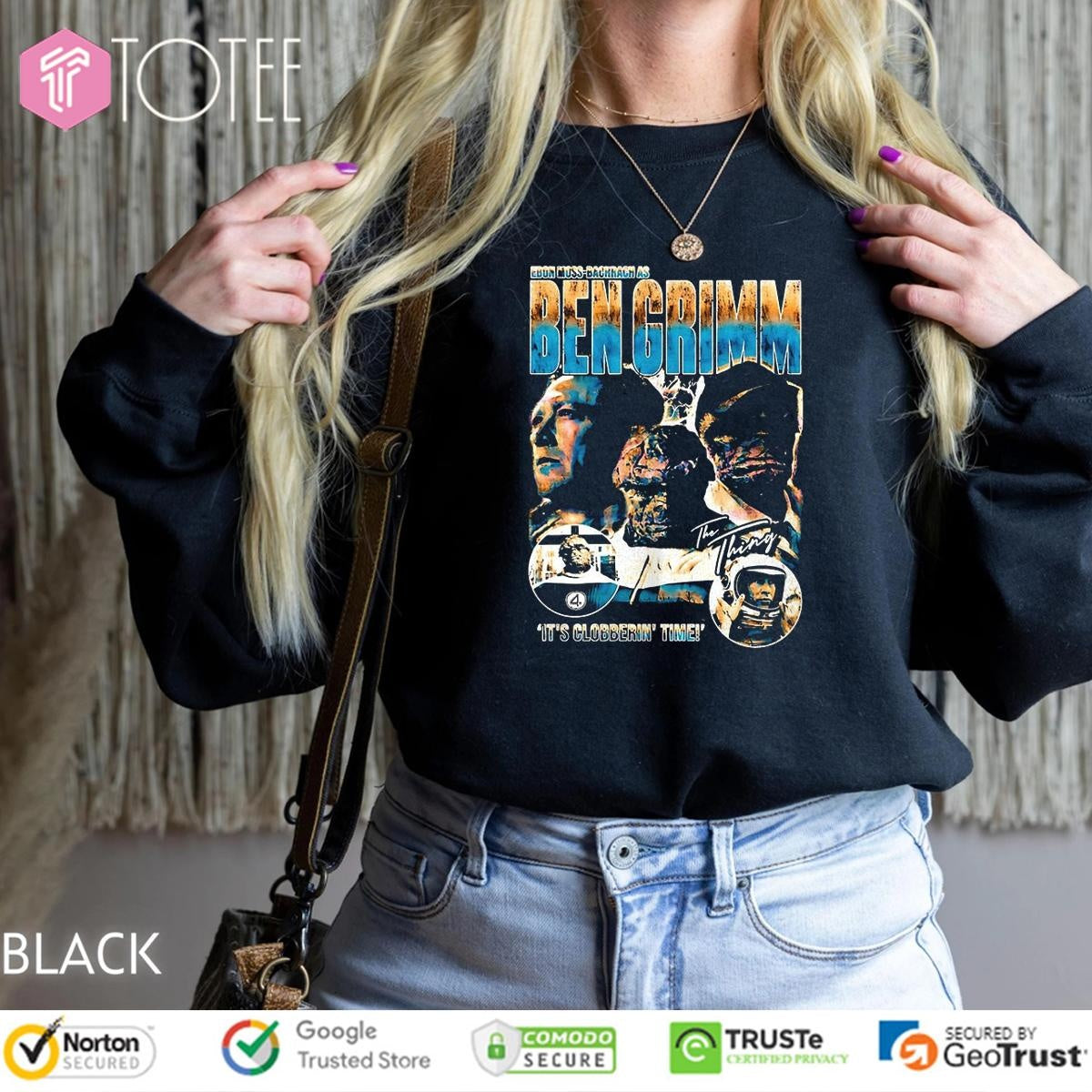 Ebon Moss Bachrach As Ben Grimm The Thing Its Clobberin Time Vintage T-shirt