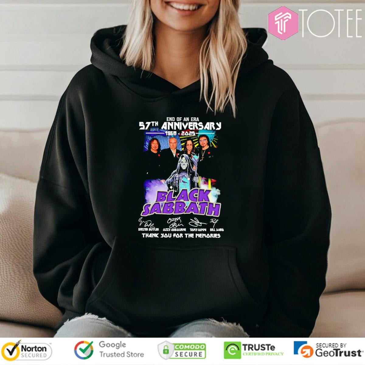 End Of An Era 57Th Anniversary 1968-2025 Black Sabbath Signatures T-shirt