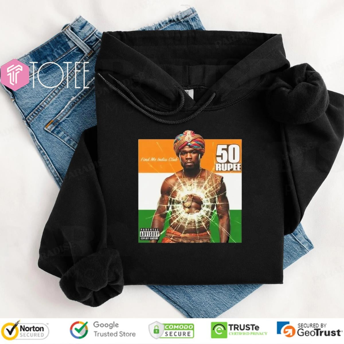Find Me India Club 50 Cent 50 Rupee India Flag T-shirt