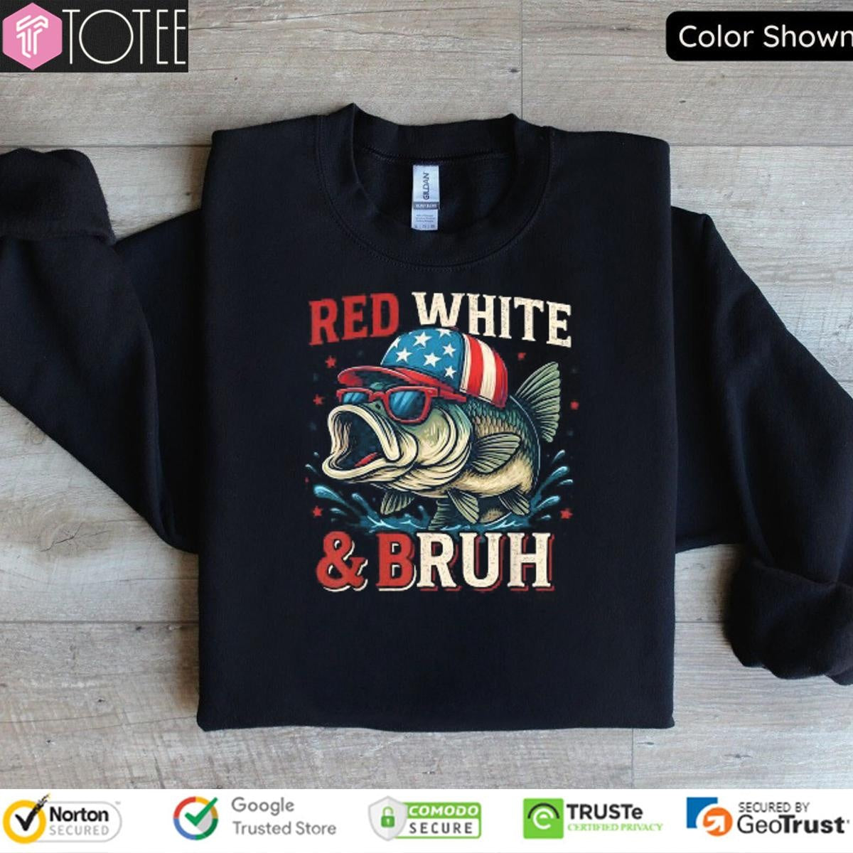 Fishing Red White & Bruh Happy 4Th Of July T-shirt