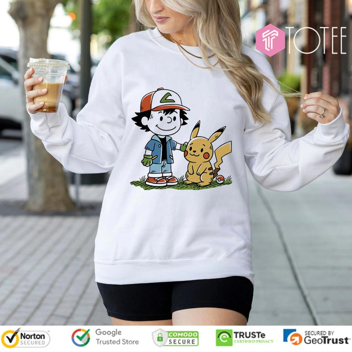 Friends Satoshi And Pikachu Cartoon T-shirt