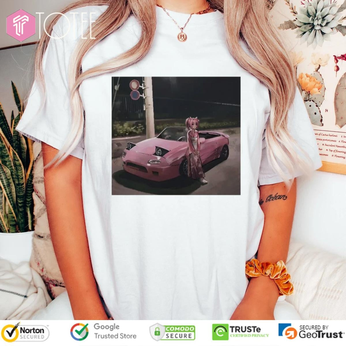 Haru Urara Uma Musume Pretty Derby Pink Mazda Miata Anime T-shirt