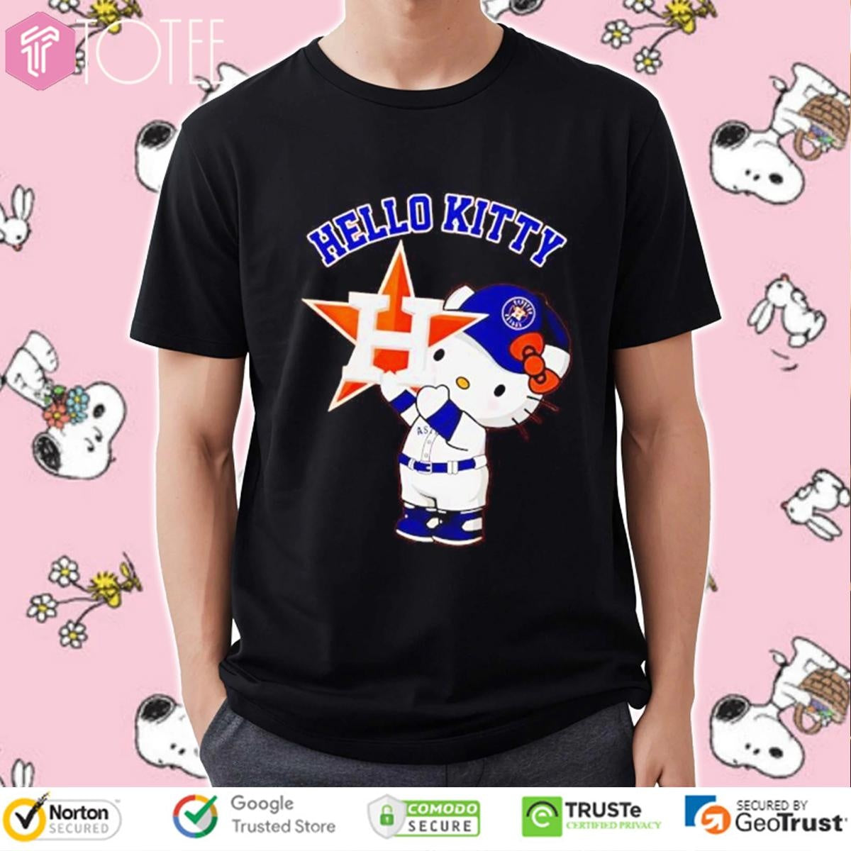 Hello Kitty Hold Houston Astros Baseball Logo T-shirt