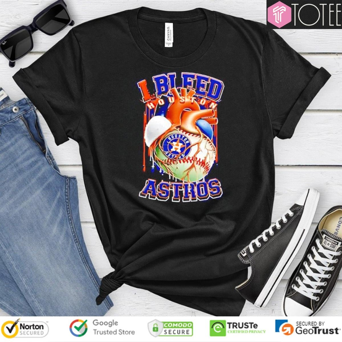 I Bleed Houston Astros Baseball Heart T-shirt