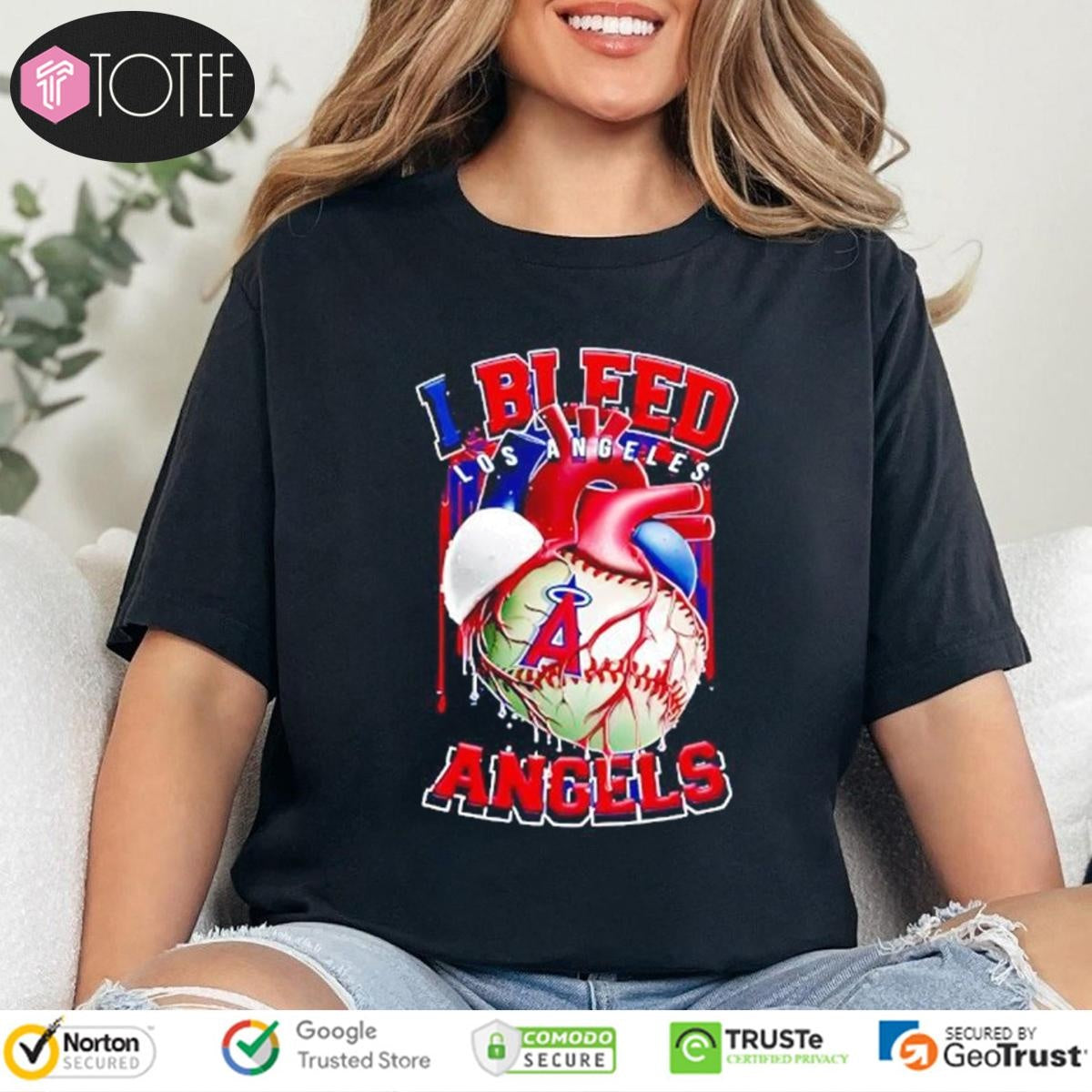 I Bleed Los Angeles Angels Baseball Heart T-shirt