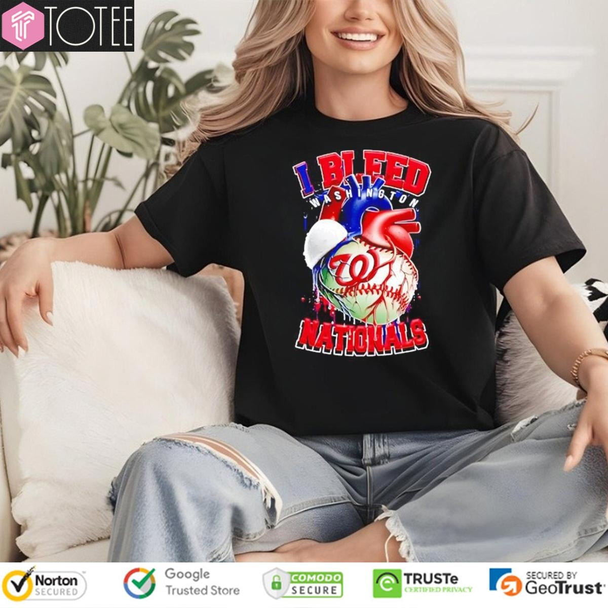 I Bleed Washington Nationals Baseball Heart T-shirt
