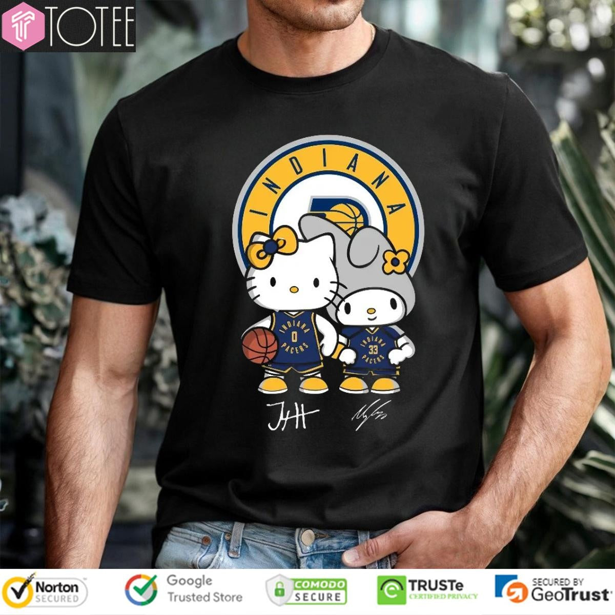 Indiana Pacers Tyrese Haliburton Myles Turner Hello Kitty Signatures T-shirt