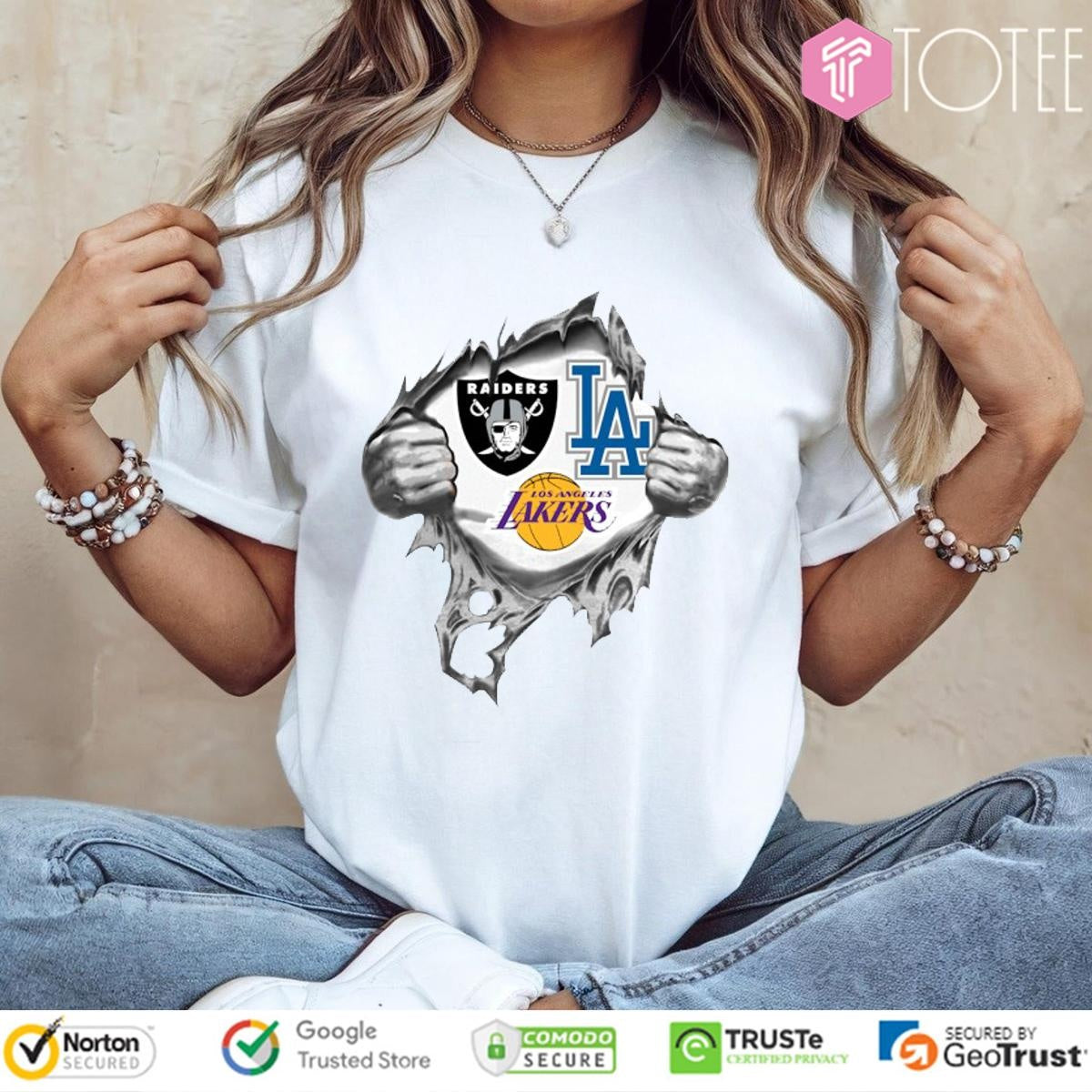 Inside Me Las Vegas Raiders Los Angeles Lakers Dodgers T-shirt