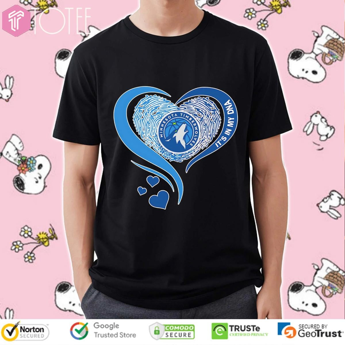 Its In My Dna Minnesota Timberwolves Nba Basketball Heart T-shirt