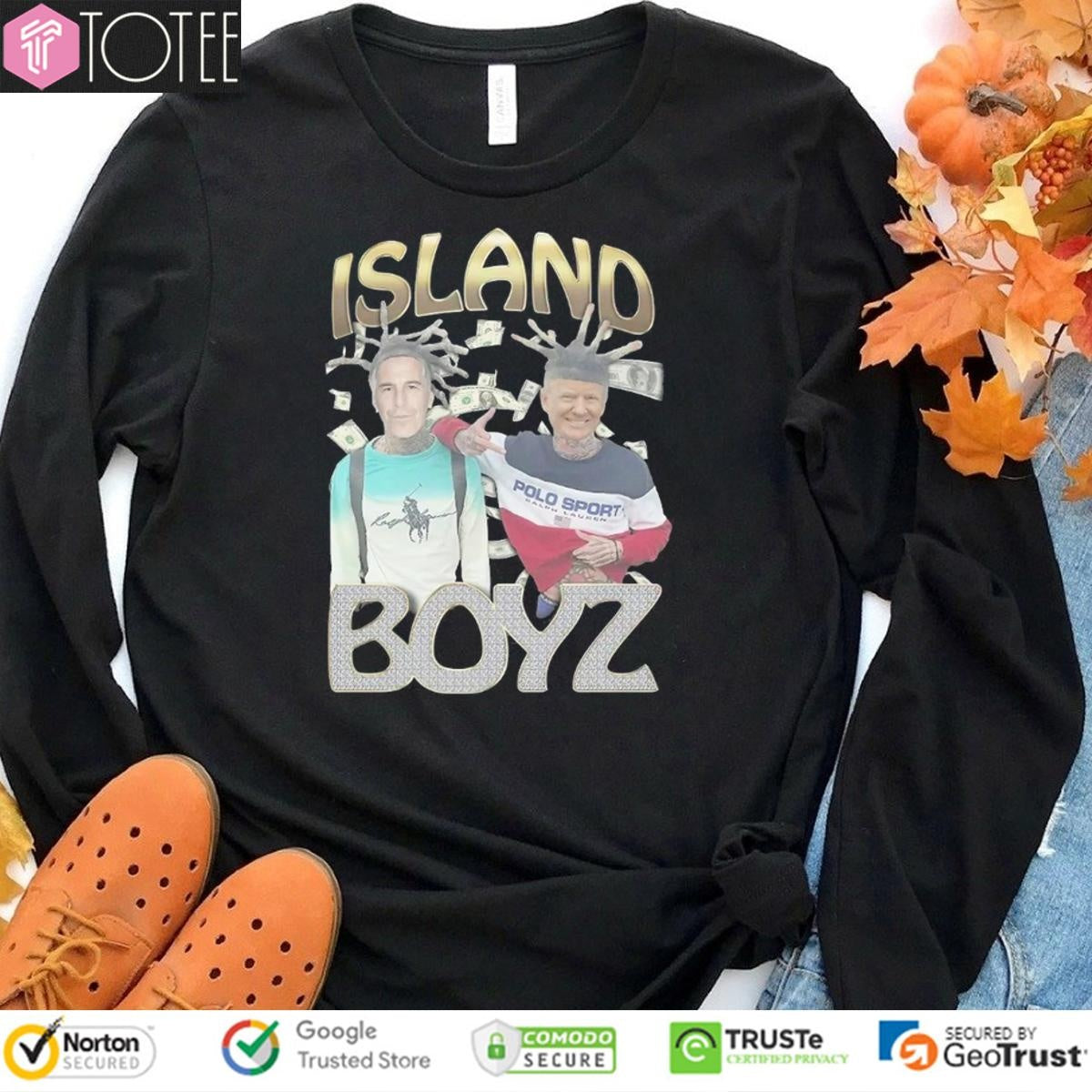 Jeffrey Epstein Donald Trump Island Boyz Polo Sport T-shirt