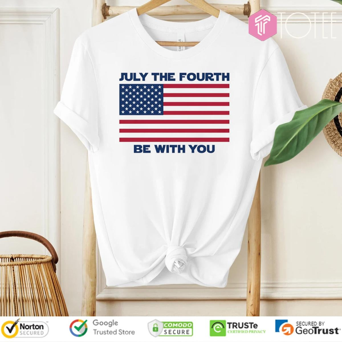 July The Fourth Be With You American Flag Ver Star Wars T-shirt