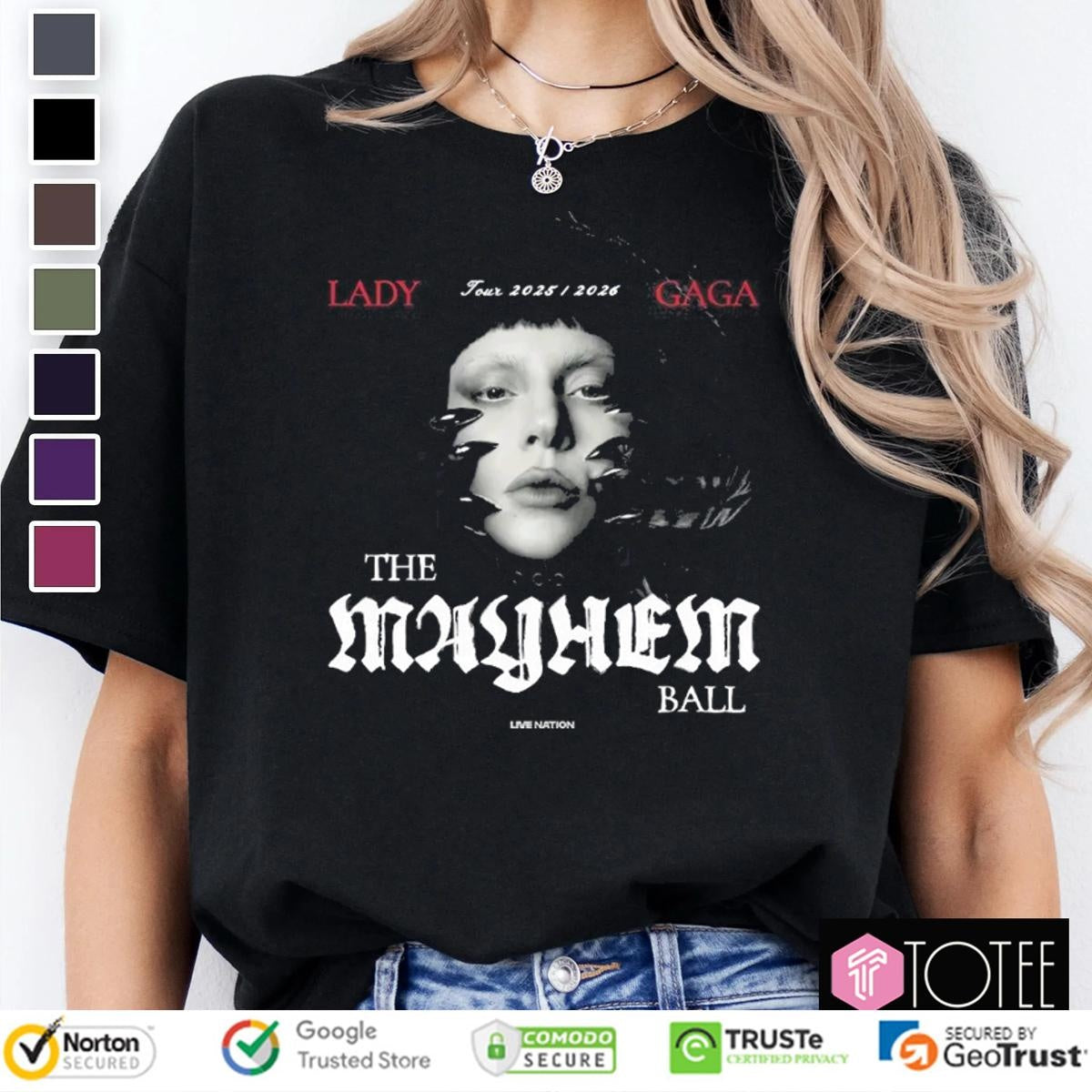 Lady Gaga 2025-2026 The Mayhem Ball Live Nation Concert T-shirt