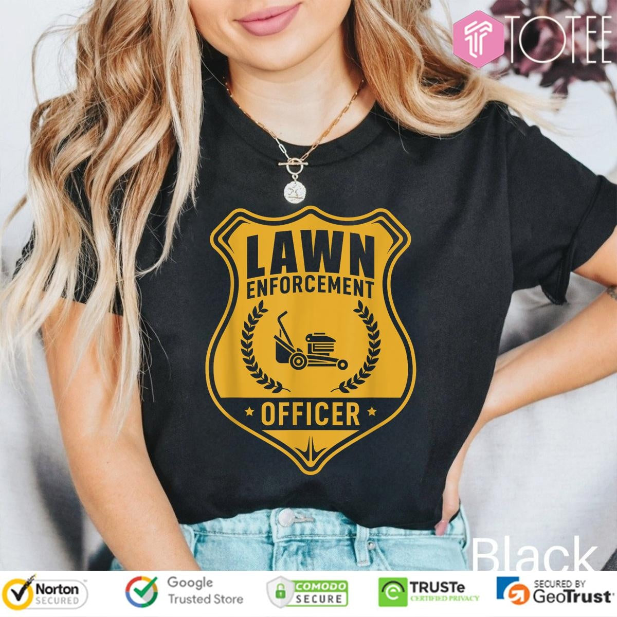 Lawn Enforcement Officer Gardening Lawn Mower Gift T-shirt