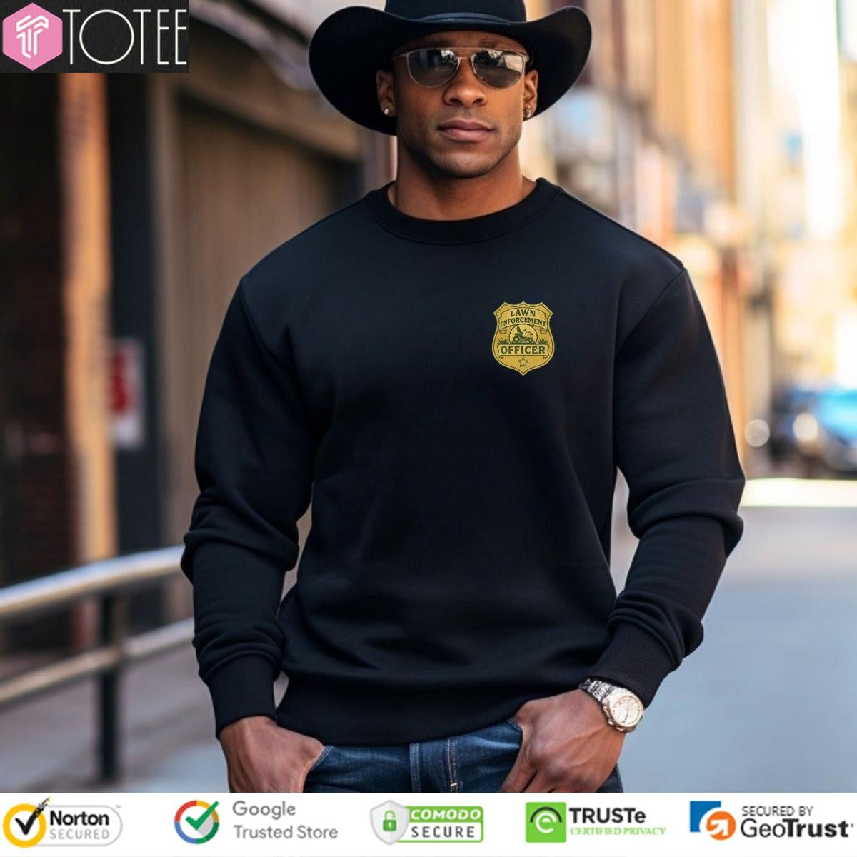 Lawn Enforcement Officer Tiny Pocket T-shirt