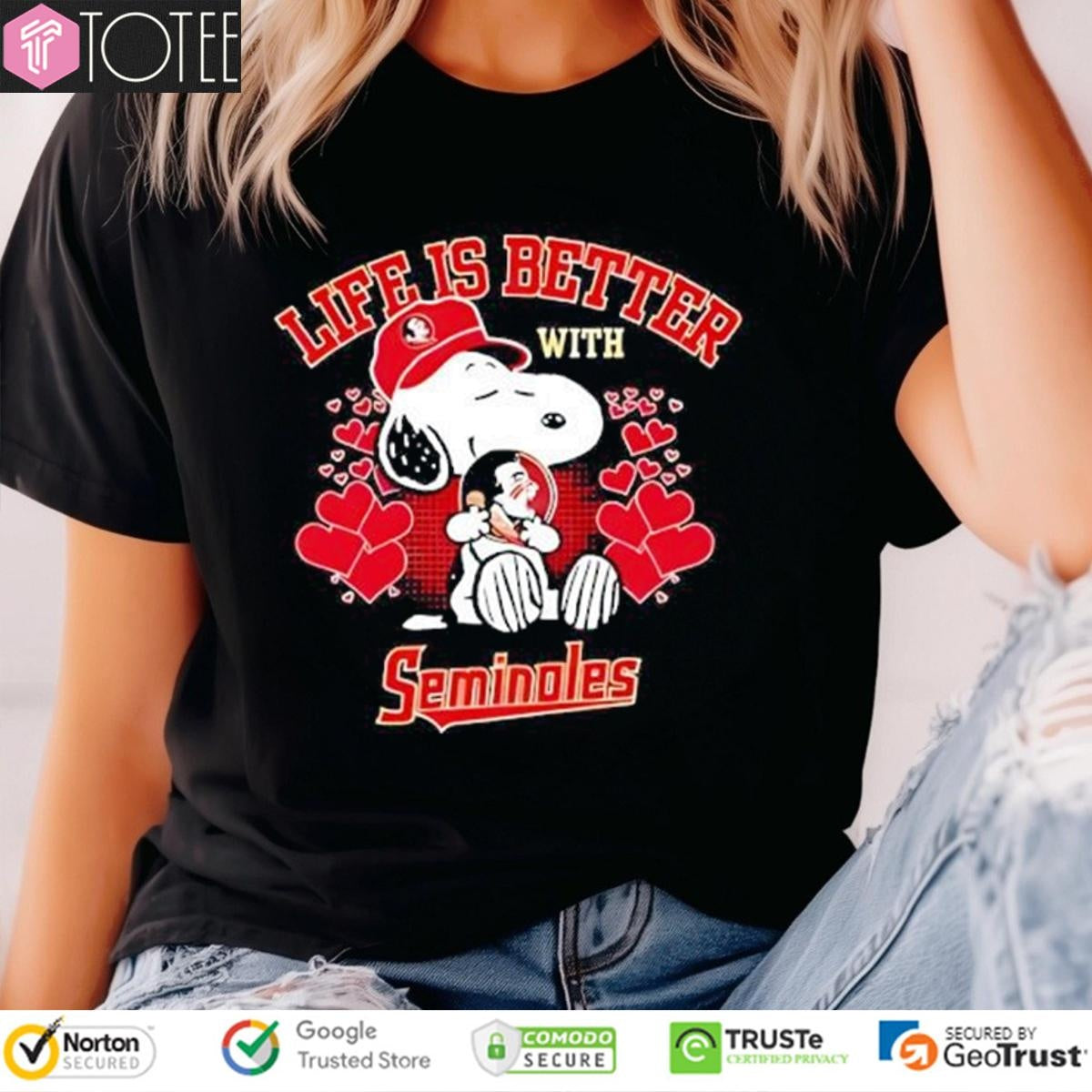 Life Is Better With Florida State Seminoles Snoopy T-shirt