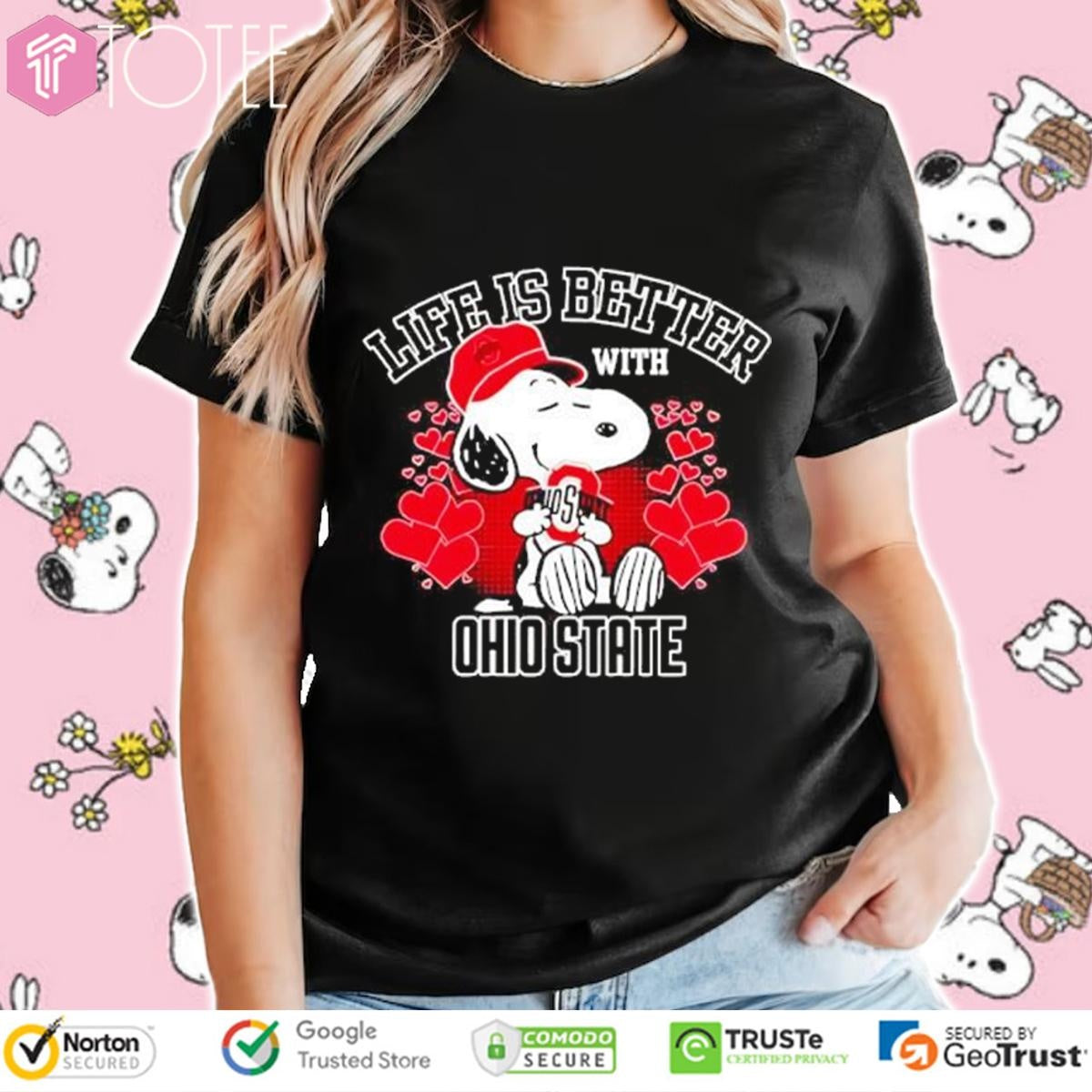 Life Is Better With Ohio State Buckeyes Snoopy T-shirt