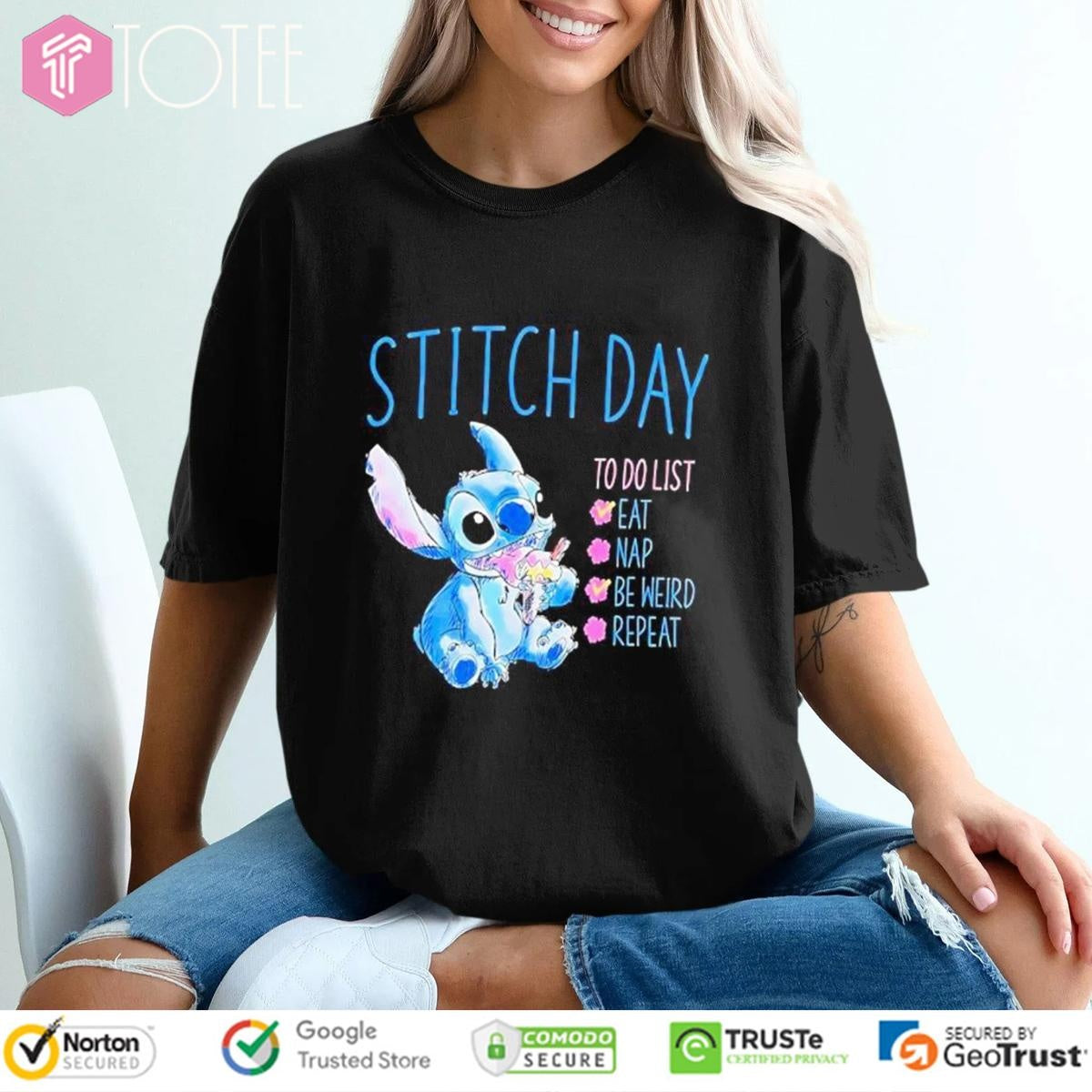 Lilo And Stitch Day To Do List Eat Nap Be Weird Repeat T-shirt