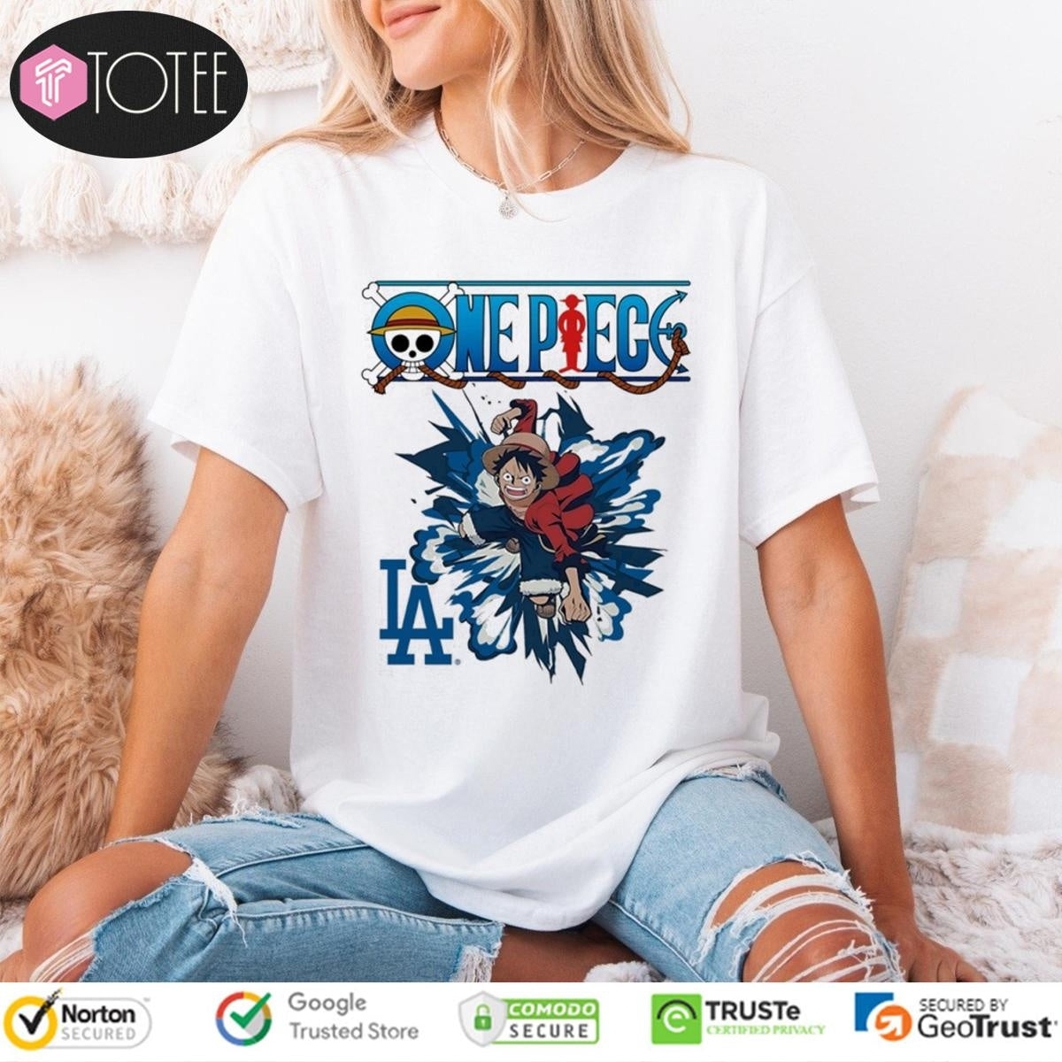 Los Angeles Dodgers Luffy One Piece T-shirt