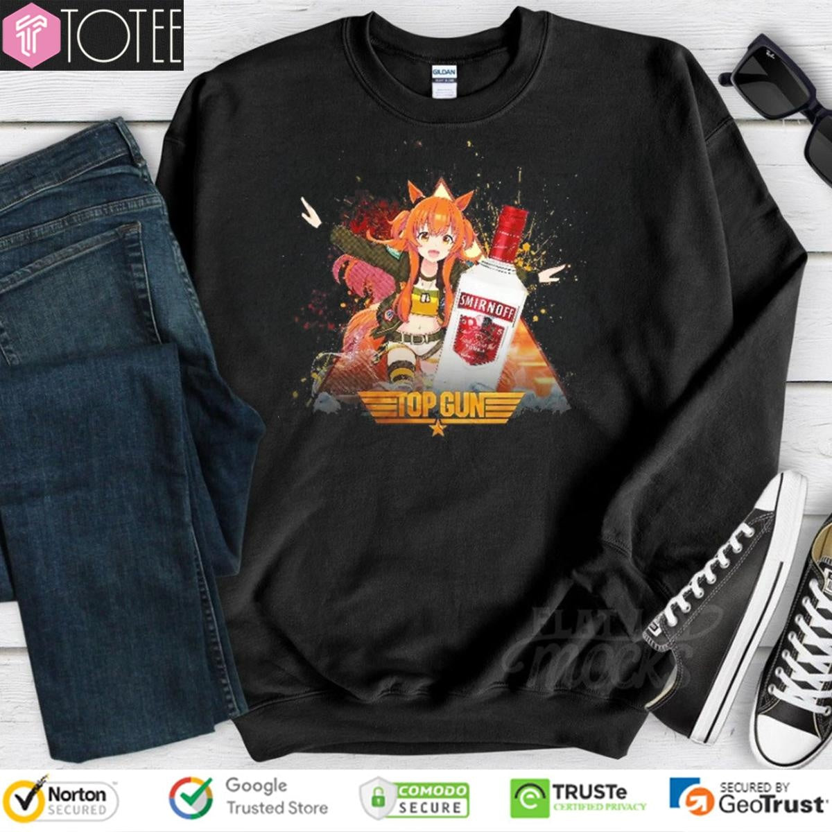 Mayano Top Gun Umamusume Pretty Derby Smirnoff Vodka Anime T-shirt