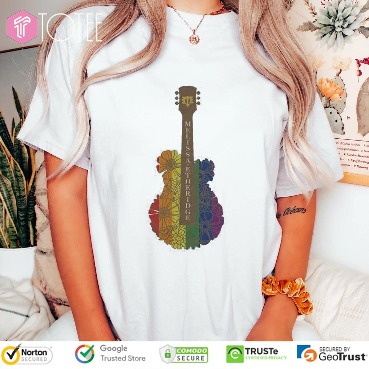 Melissa Etheridge Lgpt Pride Flower Guitar T-shirt