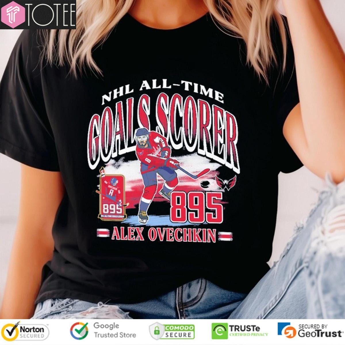 Nhl All-Time Goals Scorer Alex Ovechkin 895 Washington Capitals Hockey T-shirt
