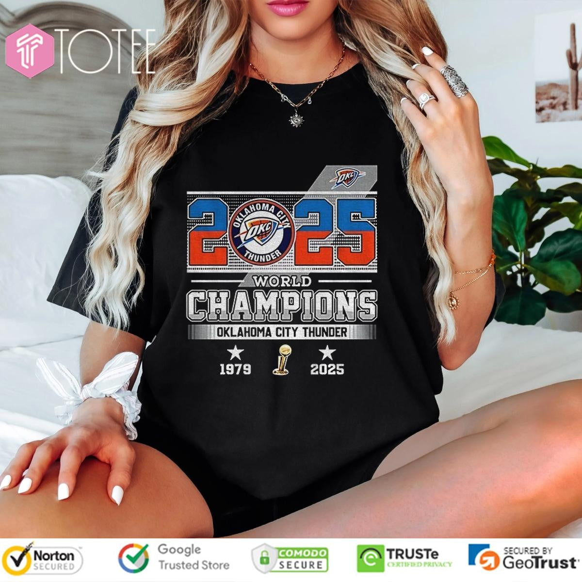 Okc Thunder Nba Basketball 2025 World Champions Logo T-shirt