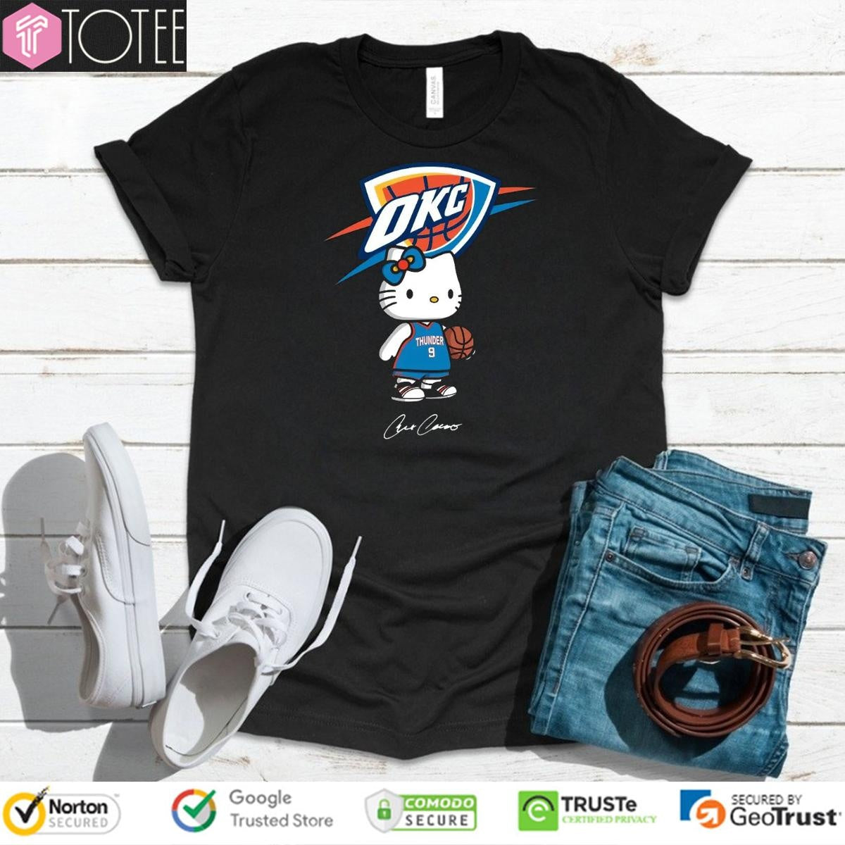 Oklahoma City Thunder Alex Caruso Hello Kitty Signature T-shirt