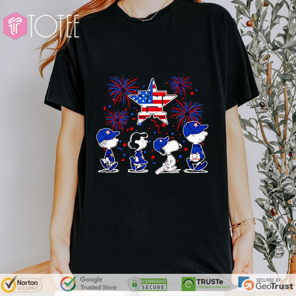 Peanuts Snoopy Houston Astros Fireworks 4Th Of July T-shirt