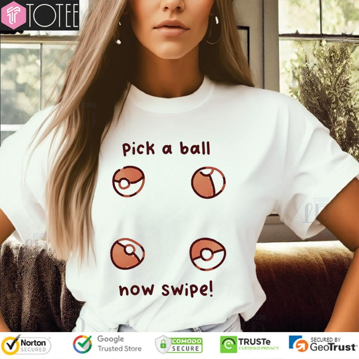 Pick A Ball Now Swipe Pokemon T-shirt