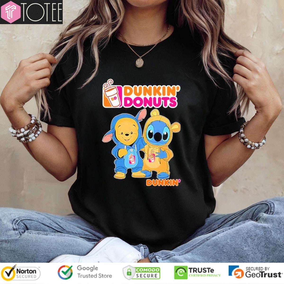Pooh And Stitch Dunkin Donuts T-shirt
