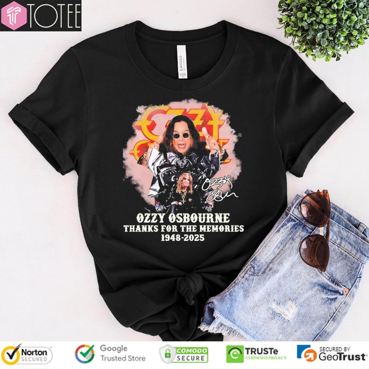 Rip Ozzy Osbourne 1948-2025 Thank You For The Memories T-shirt