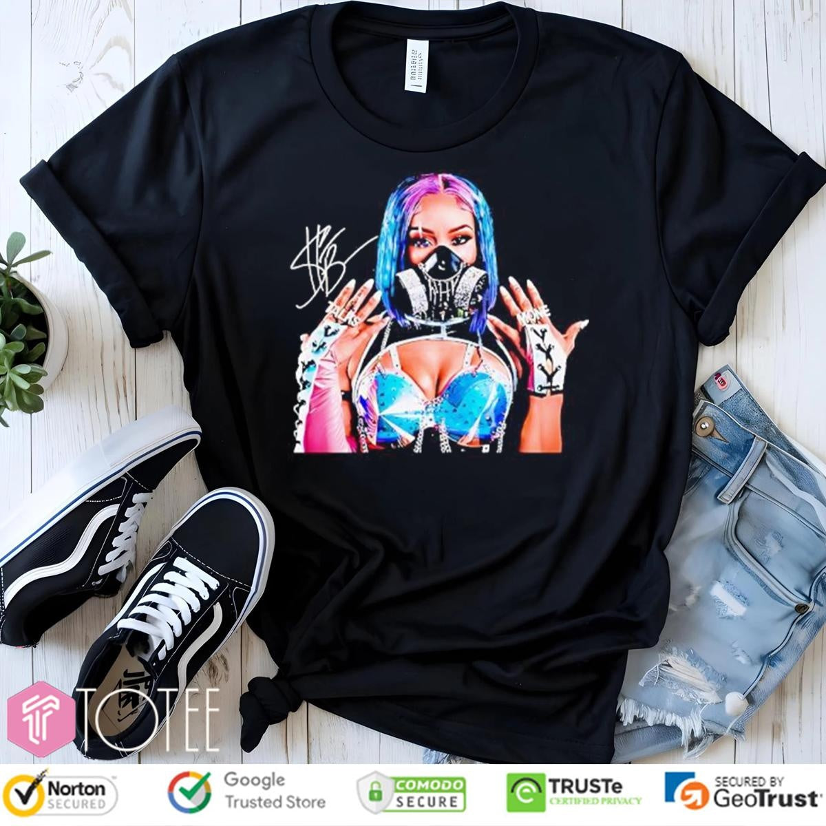 Sasha Banks Portrait Signature T-shirt