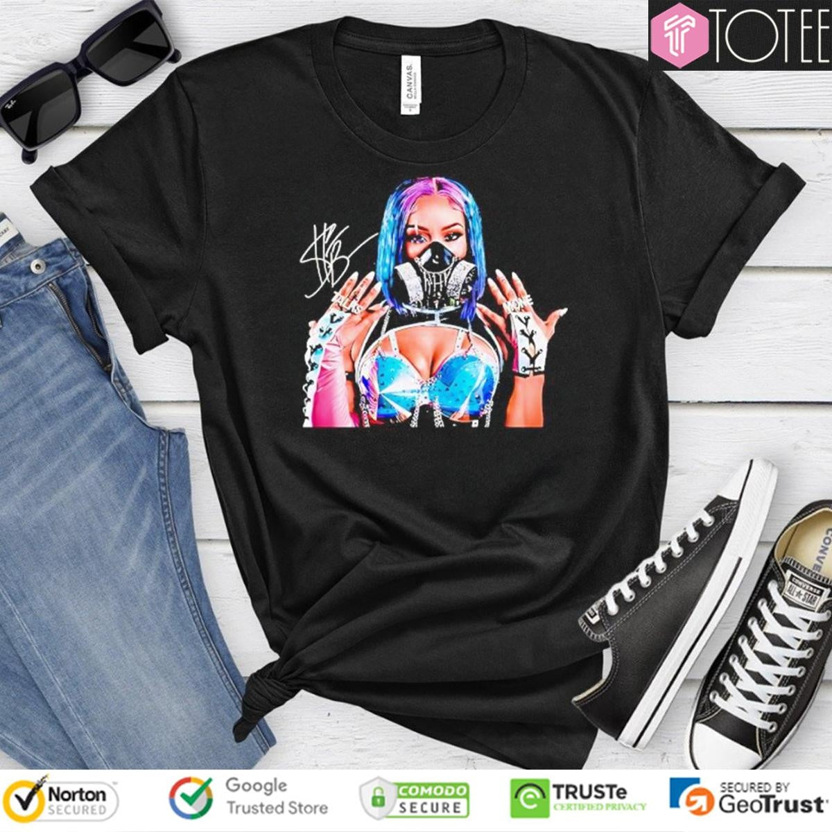 Sasha Banks Portrait Signature T-shirt