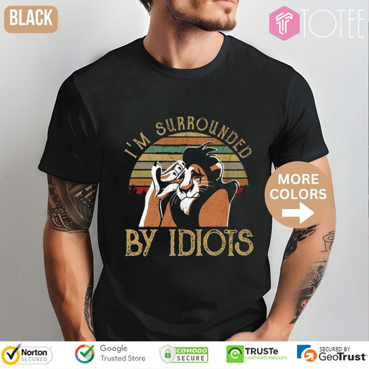 Scar The Lion King Im Surrounded By Idiots Vintage Sunset T-shirt