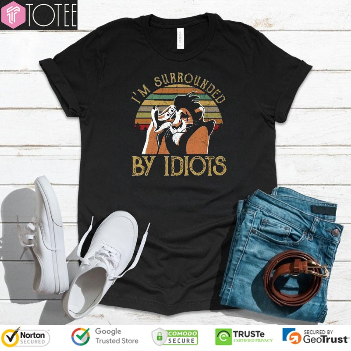 Scar The Lion King Im Surrounded By Idiots Vintage Sunset T-shirt
