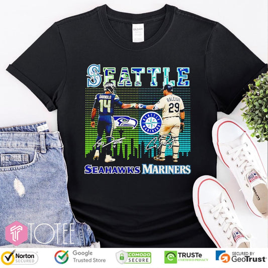 Seattle Seahawks Seattle Mariners Sam Darnold Cal Raleigh Signatures T-shirt