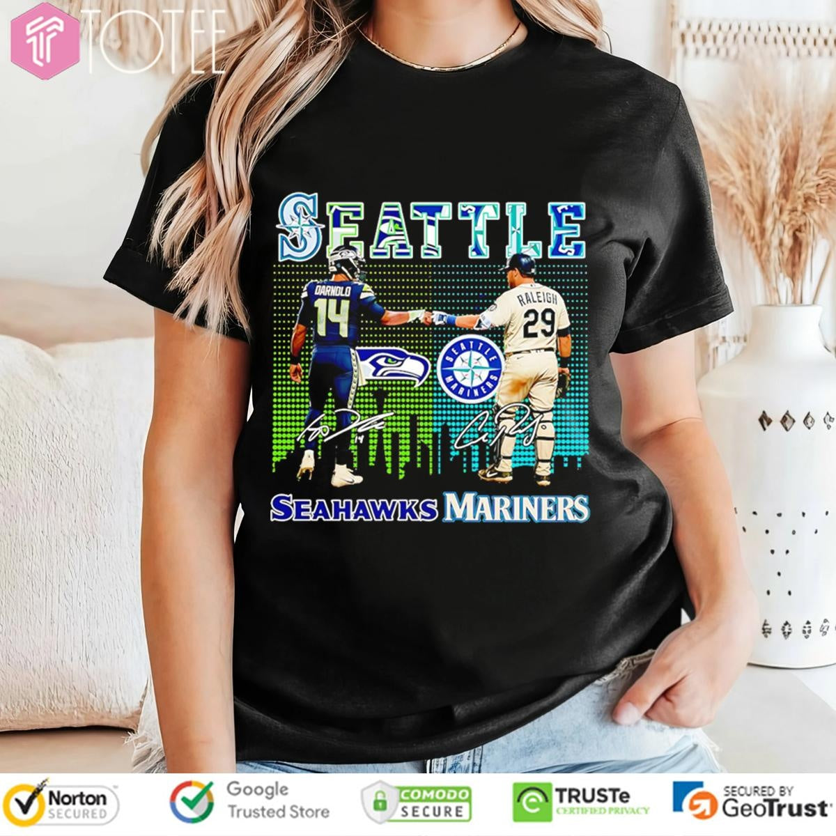 Seattle Seahawks Seattle Mariners Sam Darnold Cal Raleigh Signatures T-shirt