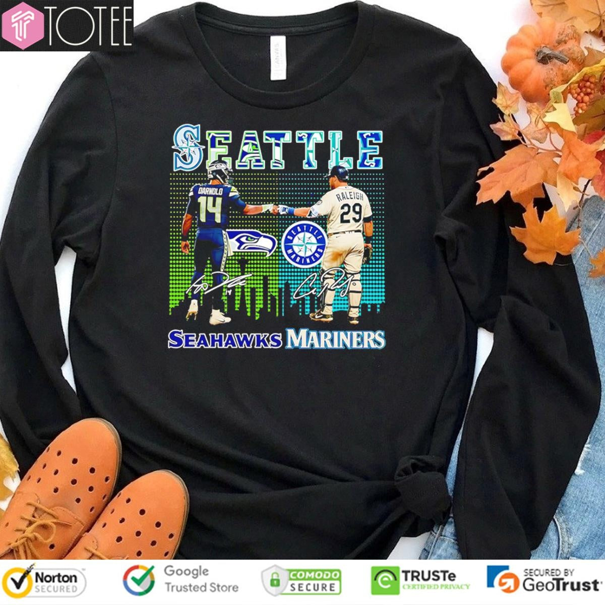 Seattle Seahawks Seattle Mariners Sam Darnold Cal Raleigh Signatures T-shirt