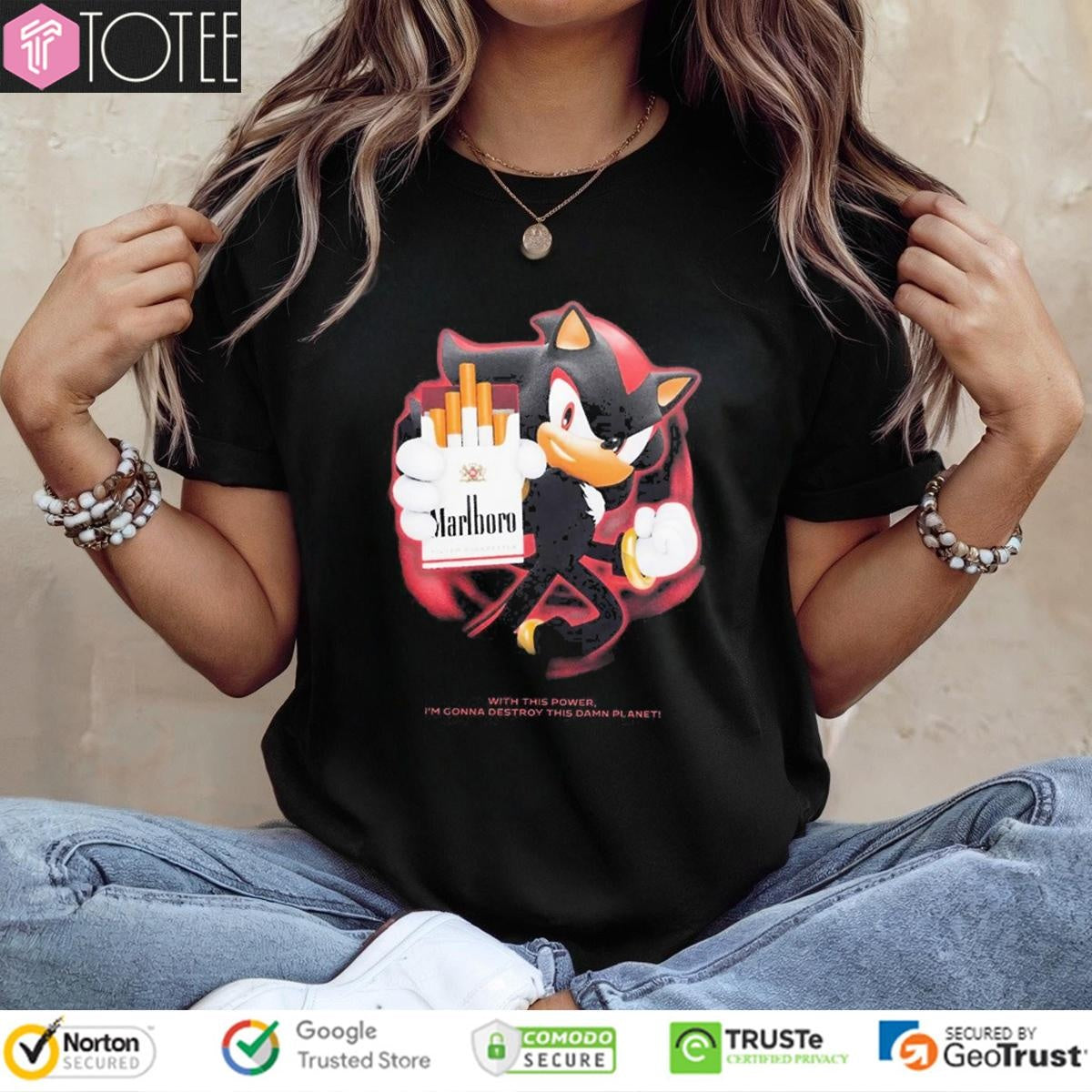 Shadow Marlboro Cigarette With This Power Im Gonna Destroy This Damn Planet T-shirt