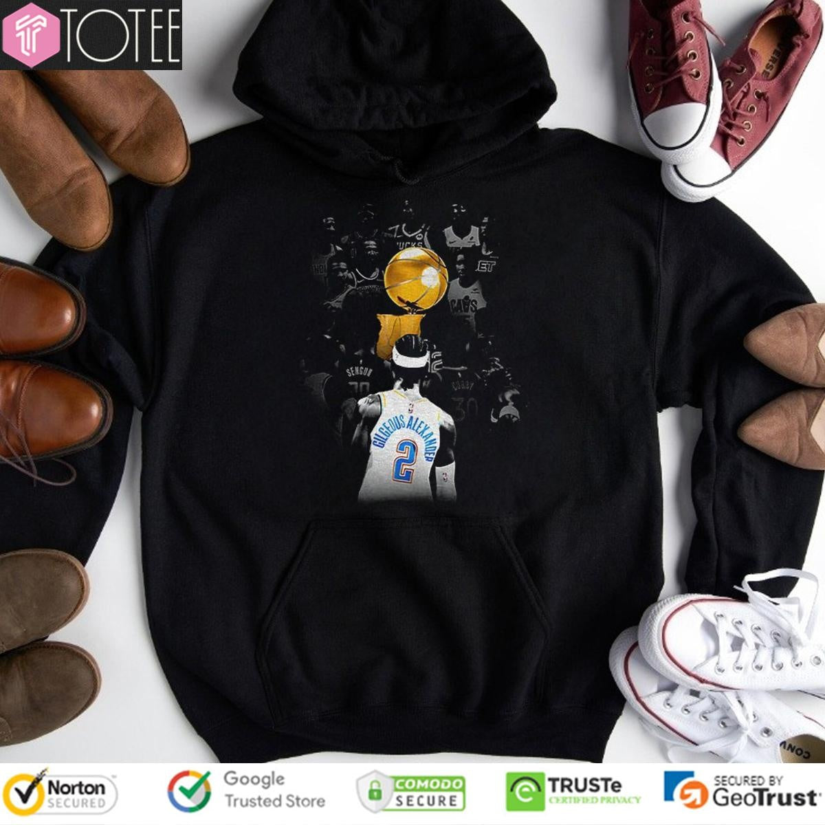 Shai Gilgeous-Alexander Gold Trophy Okc Thunder Nba World Champion 2025 T-shirt