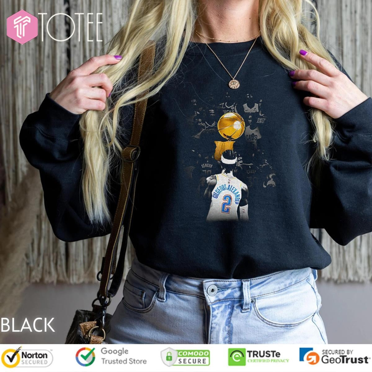 Shai Gilgeous-Alexander Gold Trophy Okc Thunder Nba World Champion 2025 T-shirt