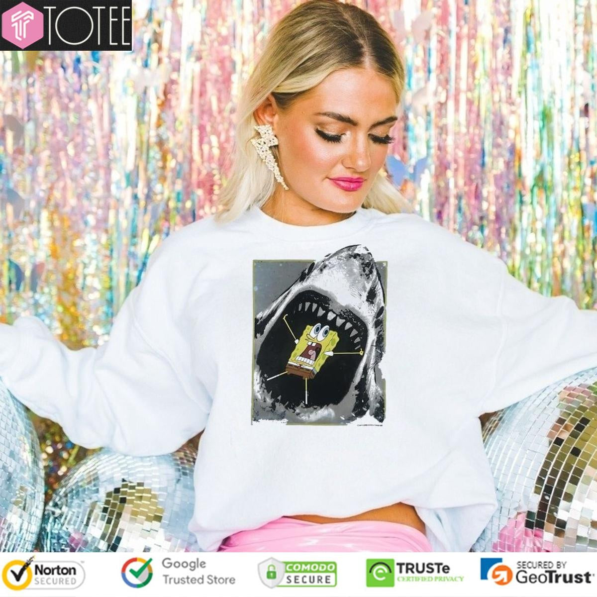 Shark Attack Spongebob Squarepants Jaws T-shirt