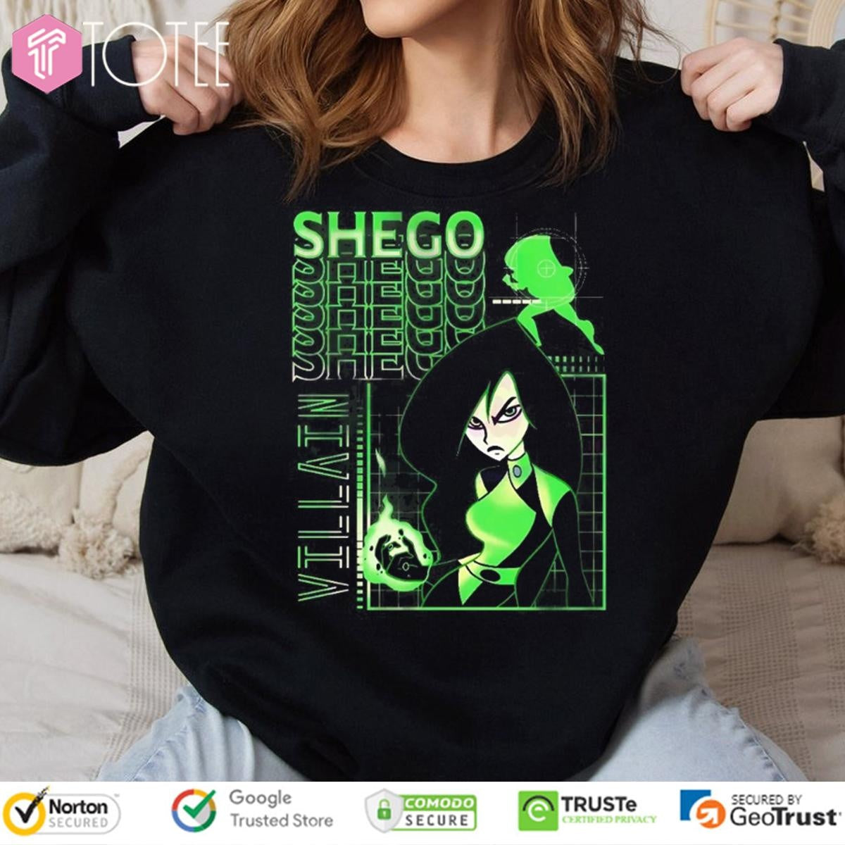 Shego Kim Possible Neon Villain Cartoon Graphic T-shirt